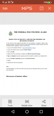 Federal Polytechnic, Ilaro notice to fresh and returning students on production of ID cards