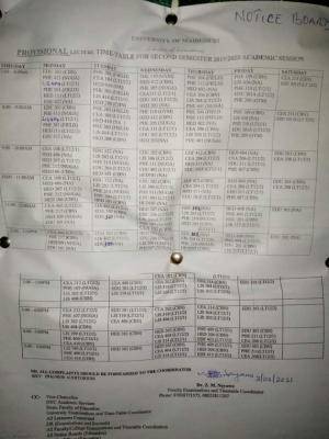 UNIMAID 2nd semester lecture timetable for 2019/2020 released