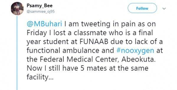 FUNAAB Final Year Student Reportedly Dies Due to Lack of Oxygen at FMC Abeokuta