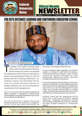 FUDUTSE gets distance learning & Continuing Education School
