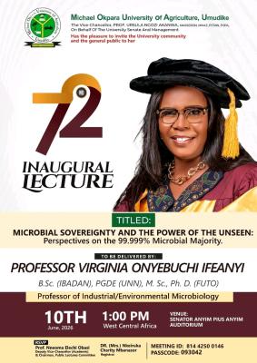 MOUAU announces 72nd Inaugural Lecture