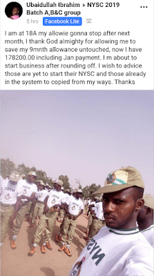 Corper Reveals How He Saved N178,000 in Nine Months, Other Corpers React