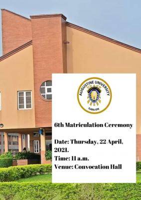 Augustine University announces 6th matriculation ceremony