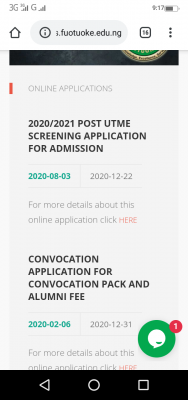FUOTUOKE extends Post-UTME registration deadline for 2020/2021 session
