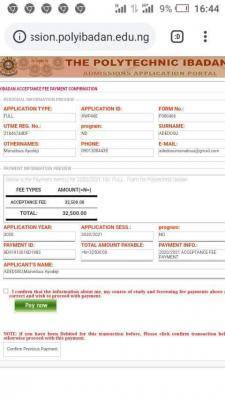The Polytechnic Ibadan admission list, 2020/2021 now on the school's portal