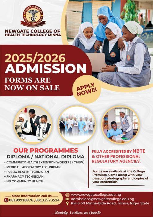 Newgate College of Health Admission, 2025/2026 session