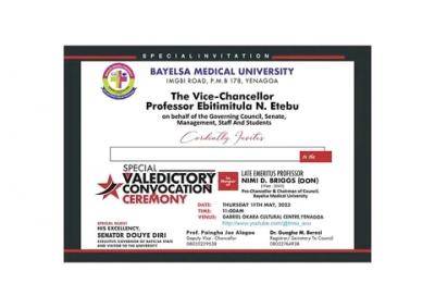 Bayelsa Medical University announces Valedictory Convocation Ceremony