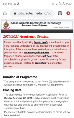 LAUTECH extends Pre-degree application deadline for 2020/2021 session