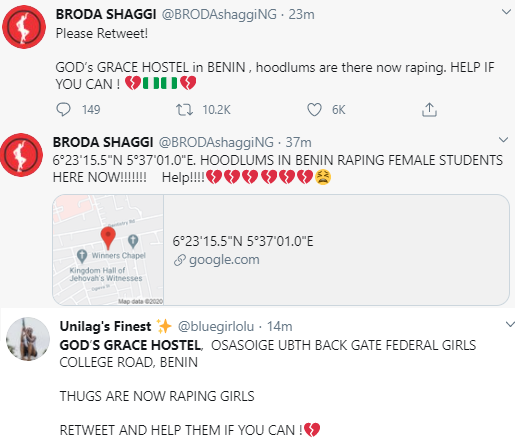 Broda Shaggi Raises Alarm over Hoodlums Raping Female Students in Benin Hotel