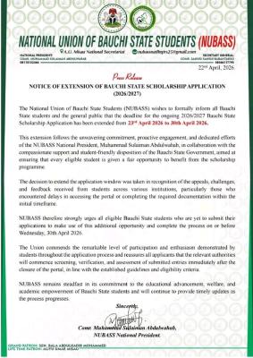 Bauchi State Scholarship Board extends application form, 2026/2027