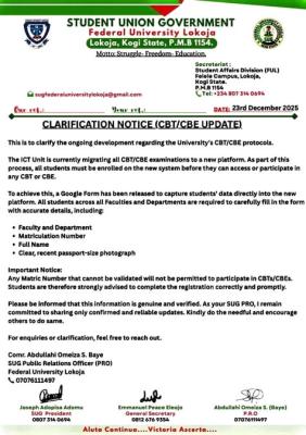 FULOKOJA SUG update on CBT/CBE Migration