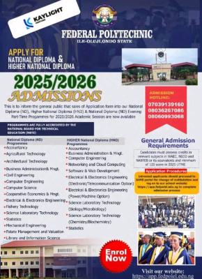 Federal Polytechnic Ile-Oluji Post-UTME 2025: eligibility and registration details