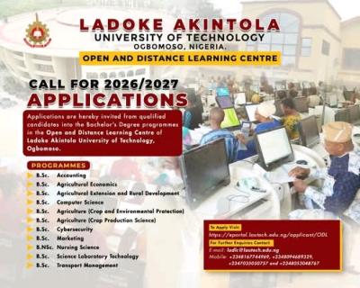 LAUTECH ODL Centre Opens Applications for 2026/2027 Academic Session