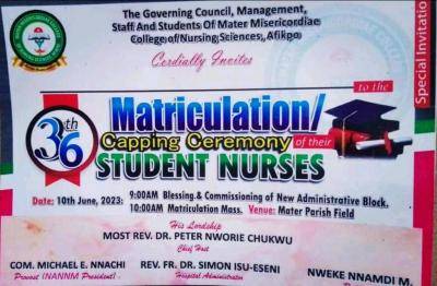 Mater Misericordiae College of Nursing Sciences 36th Matriculation Ceremony