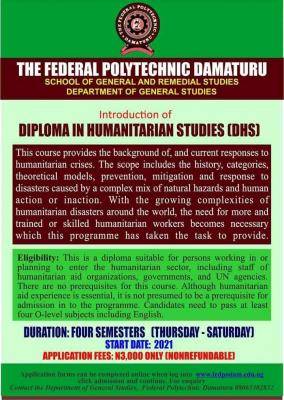 Fed Poly, Damaturu announces diploma admission into humanitarian studies