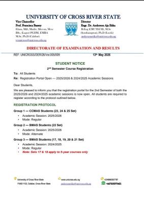 UNICROSS announces opening of second semester registration portal
