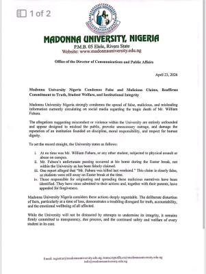 Madonna University condemns false & malicious claim