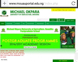 MOUAU Postgraduate Admission 2016/2017 Announced