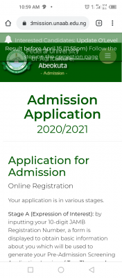 FUNAAB directs 2020 Post-UTME candidates to upload O'level results on or before April 15th