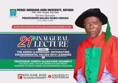 PAAU announces 21st Inaugural Lecture