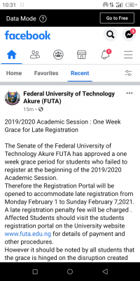 FUTA announces one