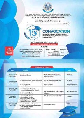 DELSU announces 15th convocation ceremony