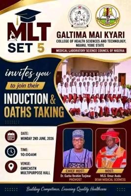 Galtima Mai Kyari College of Health Sciences & Tech. announces 5th MLT Induction/Oath-Taking Ceremony