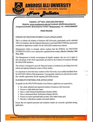AAU gives update on NELFUND student loan application