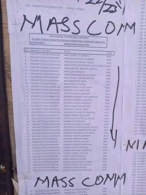 Fed Poly Ado-Ekiti ND evening admission list, 2022/2023