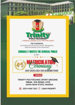 Trinity Polytechnic announces combined matriculation ceremony