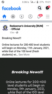 Redeemers University notice on resumption