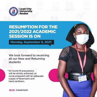 Lead City University announces resumption date for 2021/2022 session