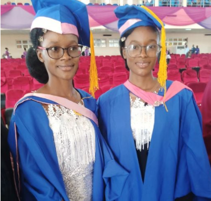 Twin sisters celebrate their graduation as they bag first class degrees from FUTA