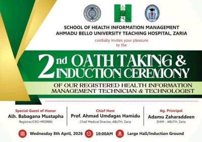 ABUTH School of Health Information Management 2nd Oath-Taking and Induction Ceremony