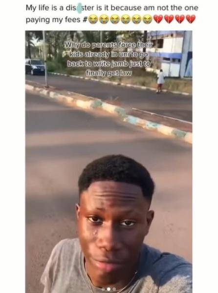 Nigerian student cries out after his parents insisted he rewrites JAMB to study the course of their choice
