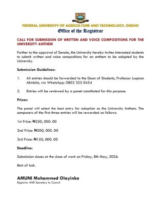 FUNATO invites students to submit compositions for official university anthem