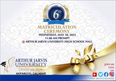 Arthur Javis University announces 6th matriculation ceremony