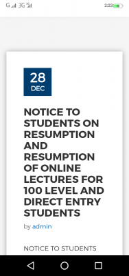 Mountain Top University notice to students on resumption and online lectures