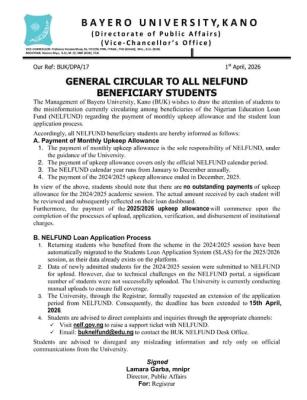 BUK notice to NELFUND Beneficiaries