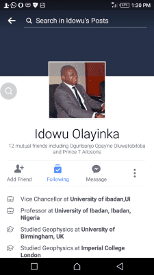 See The Clap Back a Student Got From Prof. Idowu Olayinka, UI Vice Chancellor