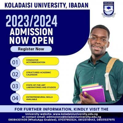 KolaDaisi University Post-UTME/DE 2023: Eligibility and Registration Details