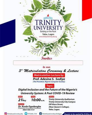 Trinity University 3rd matriculation ceremony, 2020/2021