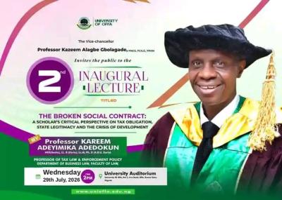 UNIOFFA announces 2nd Inaugural Lecture