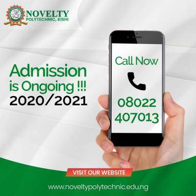 Novelty Polytechnic admission for 2020/2021 session