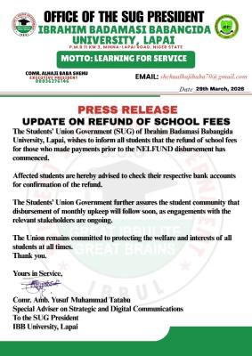 IBBUL SUG update on refund of school fees