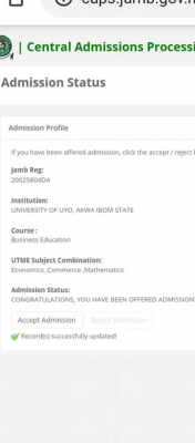 UNIUYO admission list, 2020/2021 out on JAMB CAPS