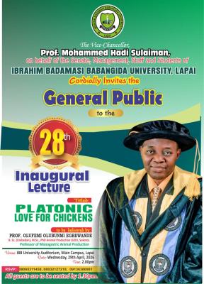 IBBUL announces 28th Inaugural Lecture