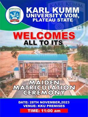 Karl Kumm University announces Maiden Matriculation ceremony