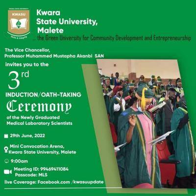 KWASU 3rd Induction ceremony of Medical Laboratory scientist