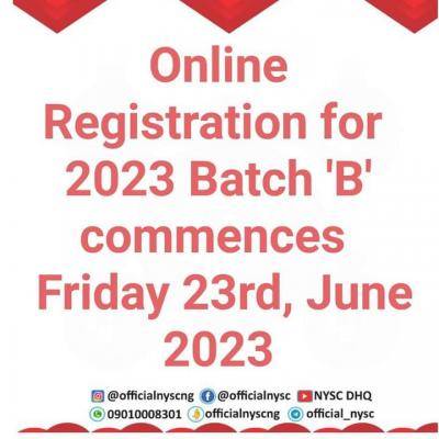 NYSC 2023 Batch B registration begins